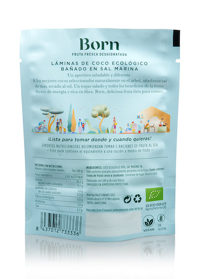 Coco eco con sal marina, pack 6 × 40g, fruta deshidratada, Born Fruits, imagen 2